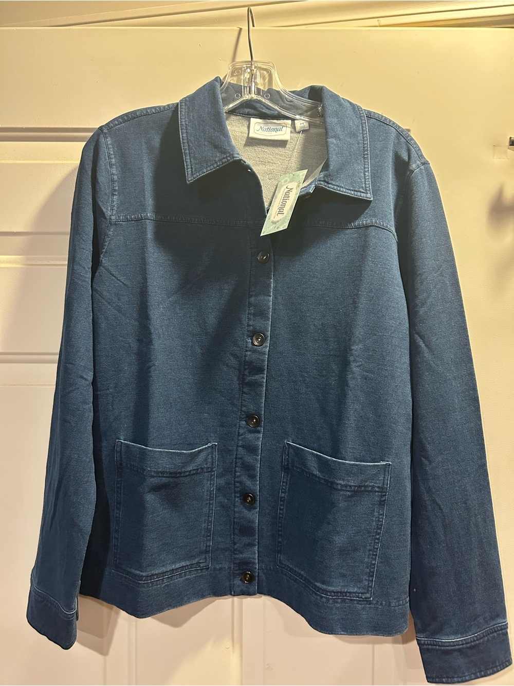 National Indigo Denim-Style Button-Up Jacket